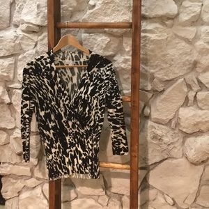 Large New York & Co Leopard wrap sweater